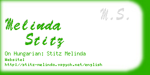 melinda stitz business card